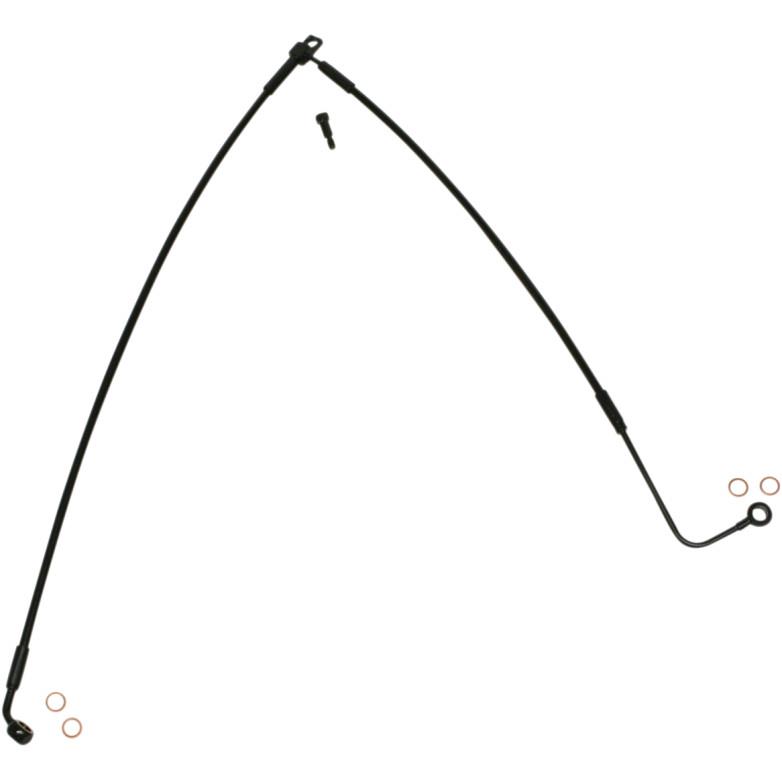 Black Coated XR Stainless Lower Front Brakeline Kit with Black Fittings - 20-1/4in. Total Length