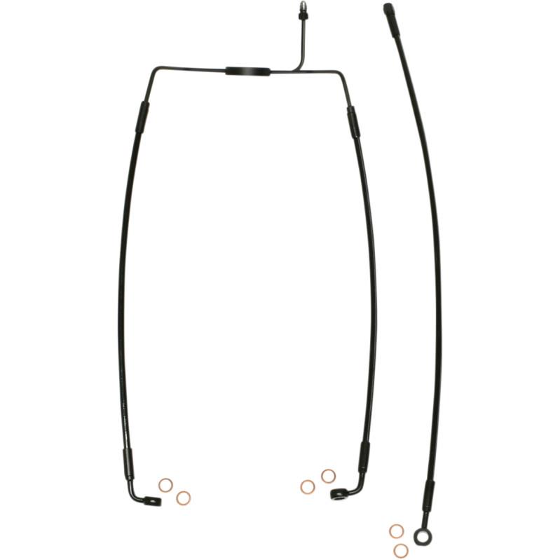 Black Coated XR Stainless Front Brakeline Kit with Black Fittings - 23in. Total Length