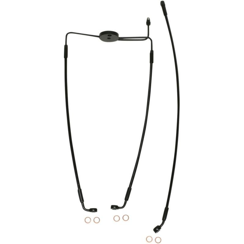 Black Coated XR Stainless Lower Front Brakeline Kit - 28-5/8in. , 31in. Total Length