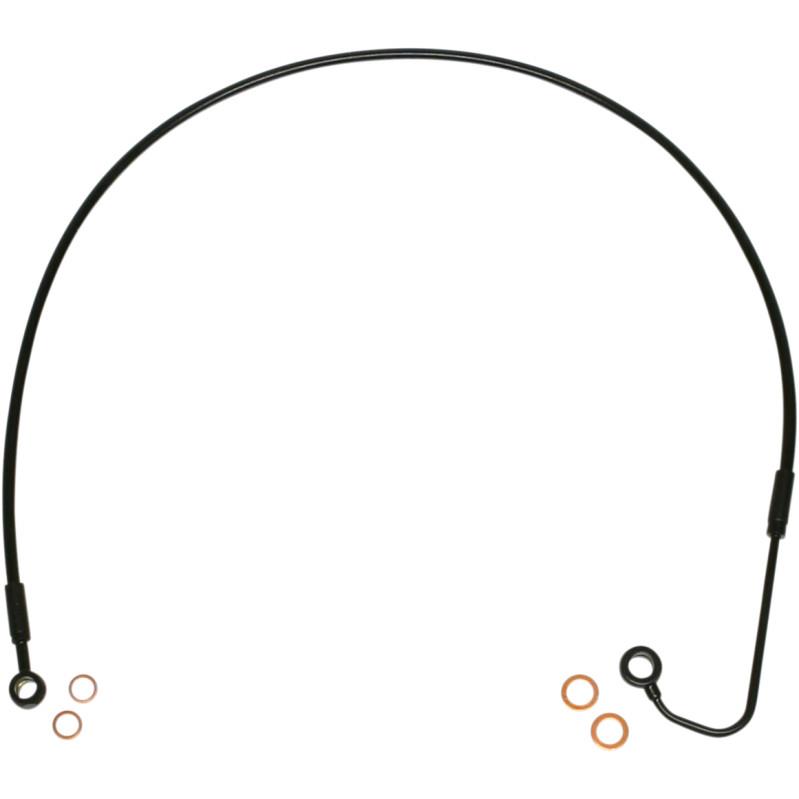 Black Coated XR Stainless Upper Front Brakeline Kit with Black Fittings - 41-1/4in. Total Length