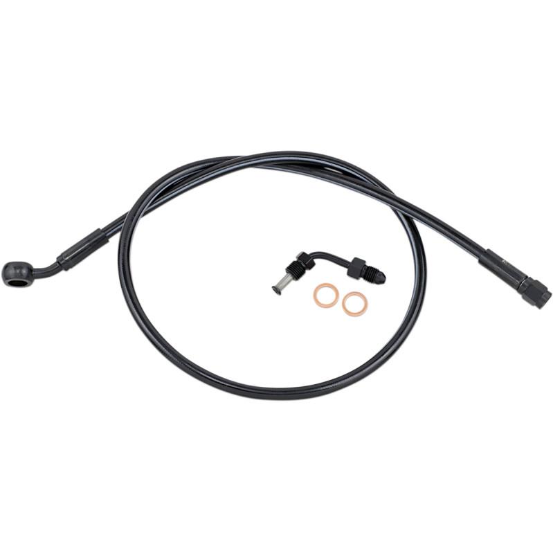 Black Coated XR Stainless Upper Front Brakeline Kit with Black Fittings - 31in. Total Length