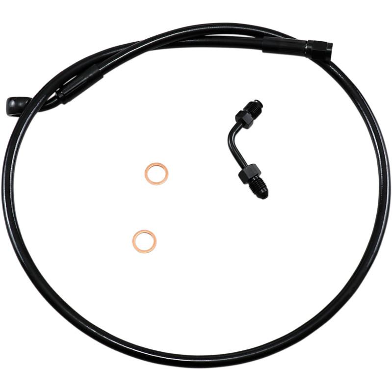 Black Coated XR Stainless Upper Front Brakeline Kit with Black Fittings - 33in. Total Length