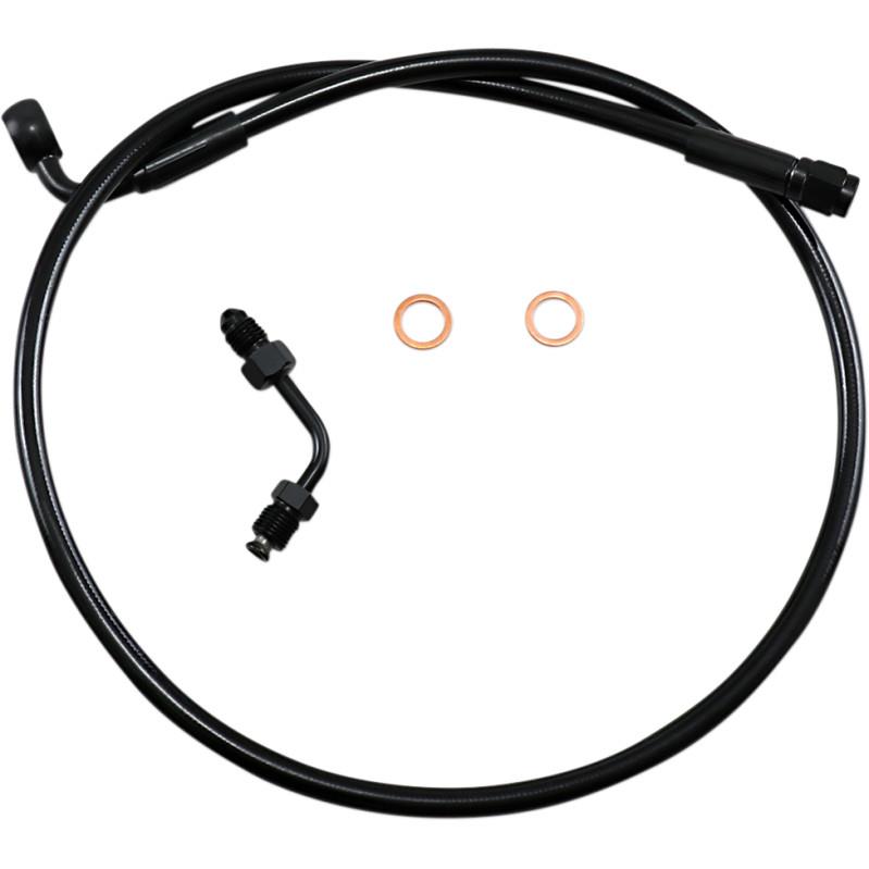 Black Coated XR Stainless Upper Front Brakeline Kit with Black Fittings - 31in. Total Length