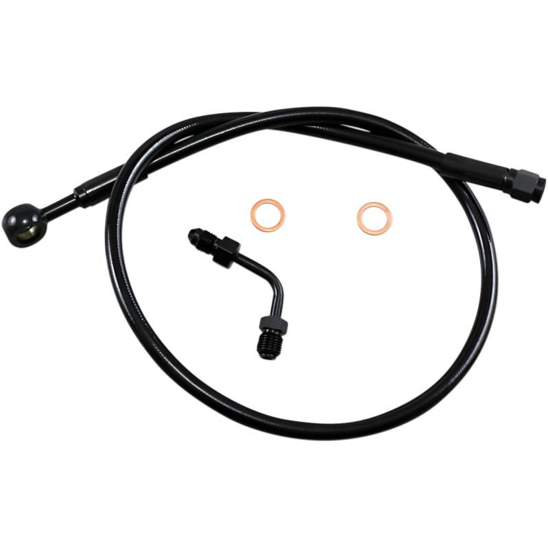 Black Coated XR Stainless Upper Front Brakeline Kit with Black Fittings - 26in. Total Length