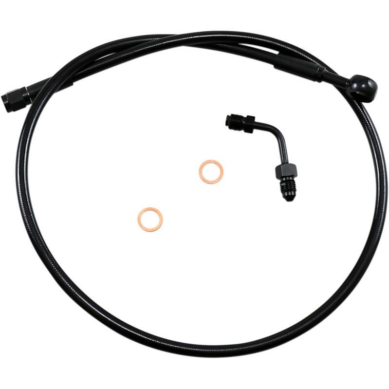 Black Coated XR Stainless Upper Front Brakeline Kit with Black Fittings - 32in. Total Length