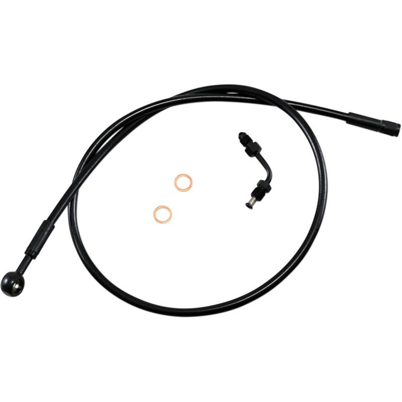 Black Coated XR Stainless Upper Front Brakeline Kit with Black Fittings - 36in. Total Length