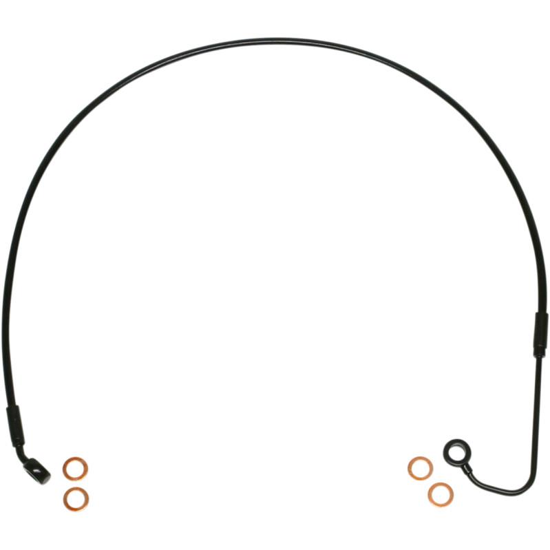 Black Coated XR Stainless Upper Front Brakeline Kit with Brake Fittings - 35-1/4in. Total Length