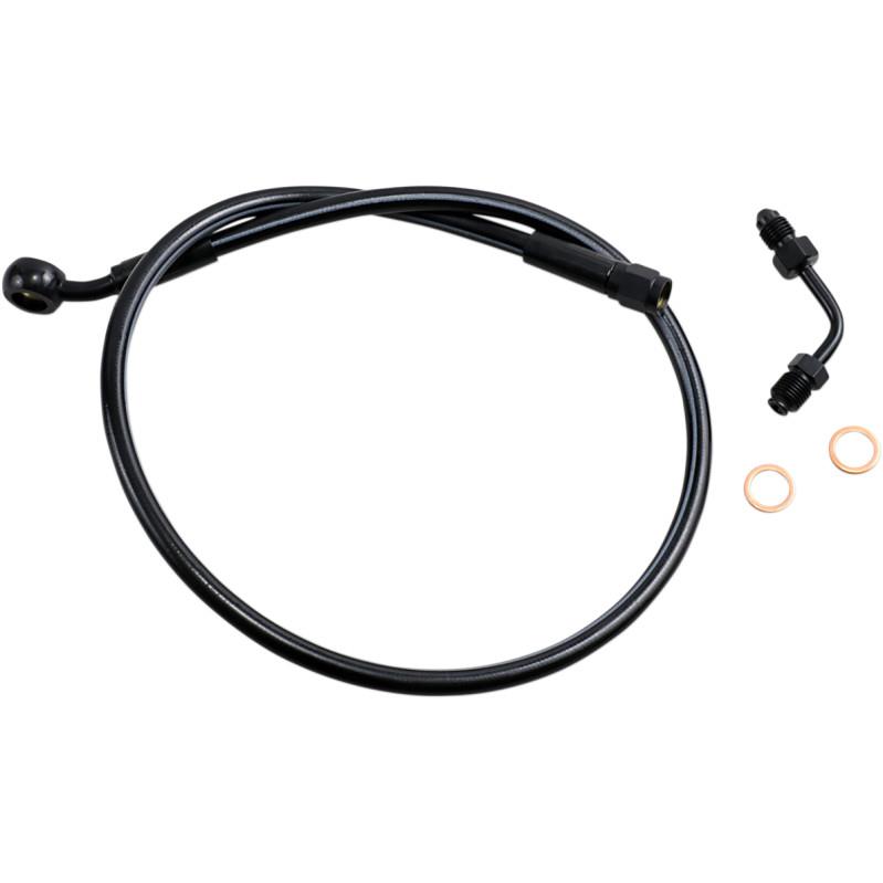 Black Coated XR Stainless Upper Front Brakeline Kit with Black Fittings - 26in. Total Length