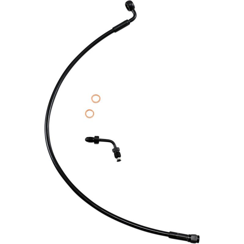 Black Coated XR Stainless Upper Front Brakeline Kit with Black Fittings - 21in. Total Length