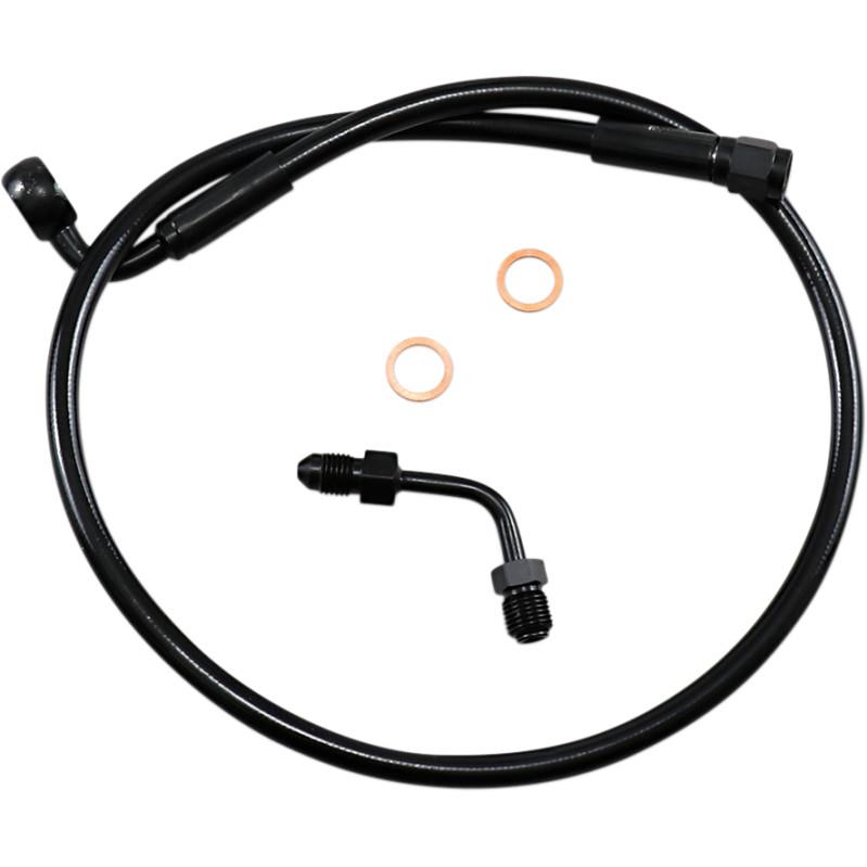 Black Coated XR Stainless Upper Front Brakeline Kit with Black Fittings - 25in. Total Length