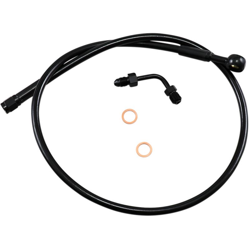 Black Coated XR Stainless Upper Front Brakeline Kit with Black Fittings - 30in. Total Length