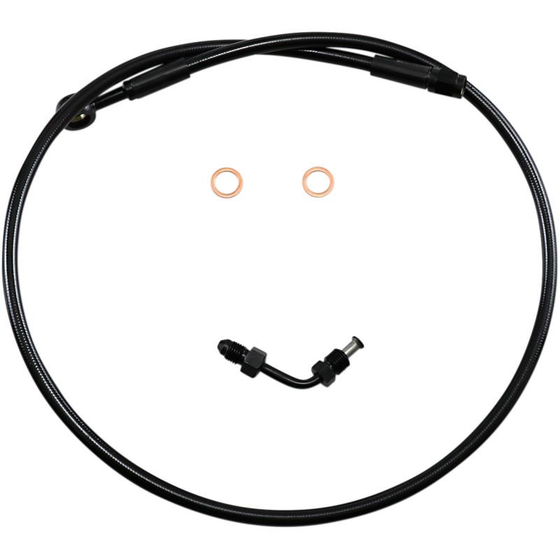 Black Coated XR Stainless Upper Front Brakeline Kit wtih Black Fittings - 34in. Total Length