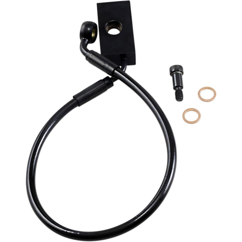 Black Coated XR Stainless Lower Front Brakeline Kit with Black Fittings - 13.5625in. Total Length