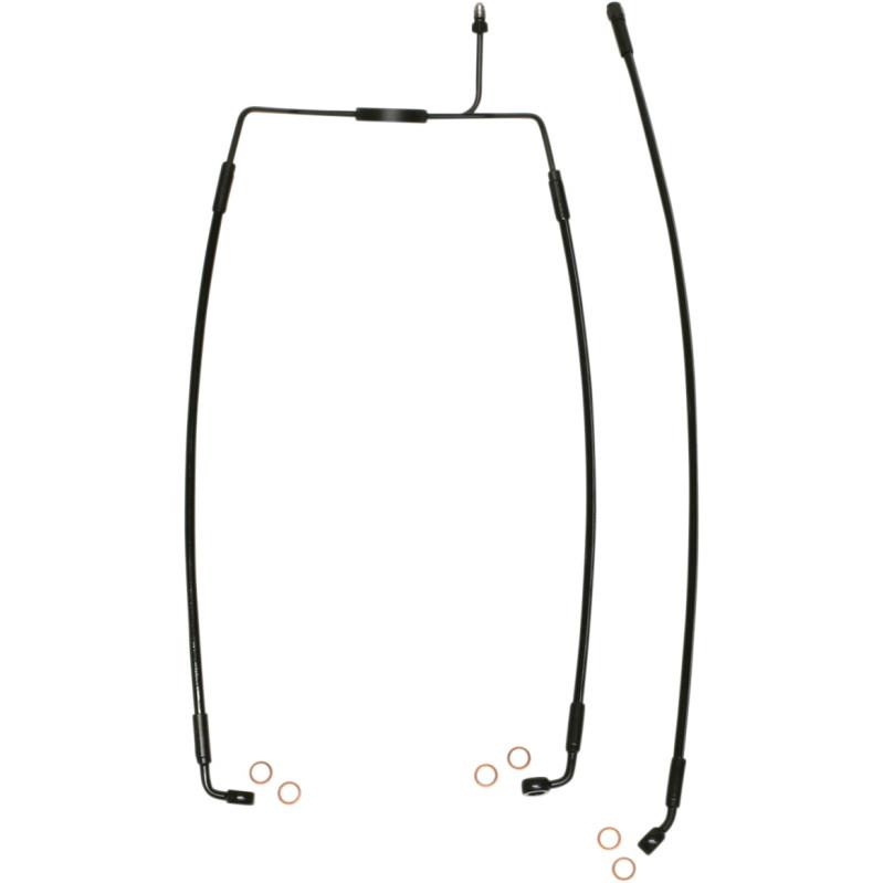 Black Coated XR Stainless Front Brakeline Kit with Black Fittings - 23in. Total Length