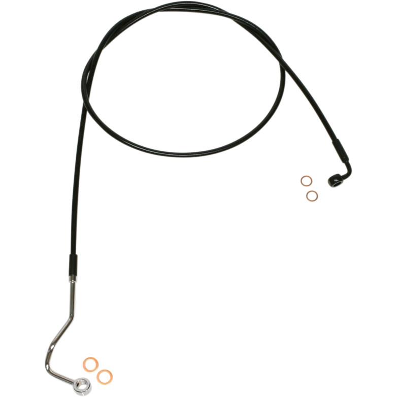 Black Coated XR Stainless Upper Front Brakeline Kit with Black Fittings - 64in. Total Length