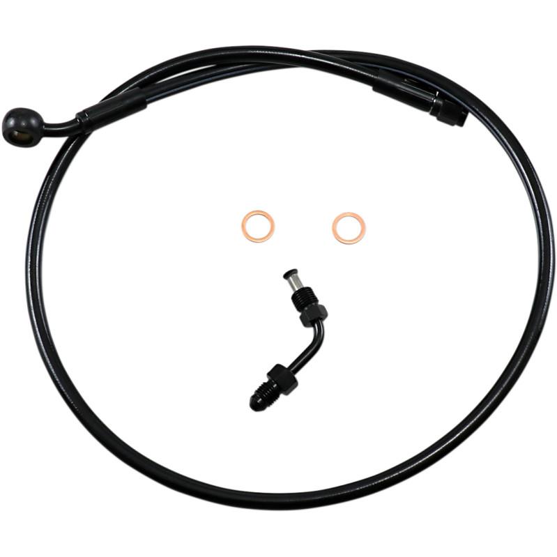 Black Coated XR Stainless Upper Front Brakeline Kit with Black Fittings - 32in. Total Length