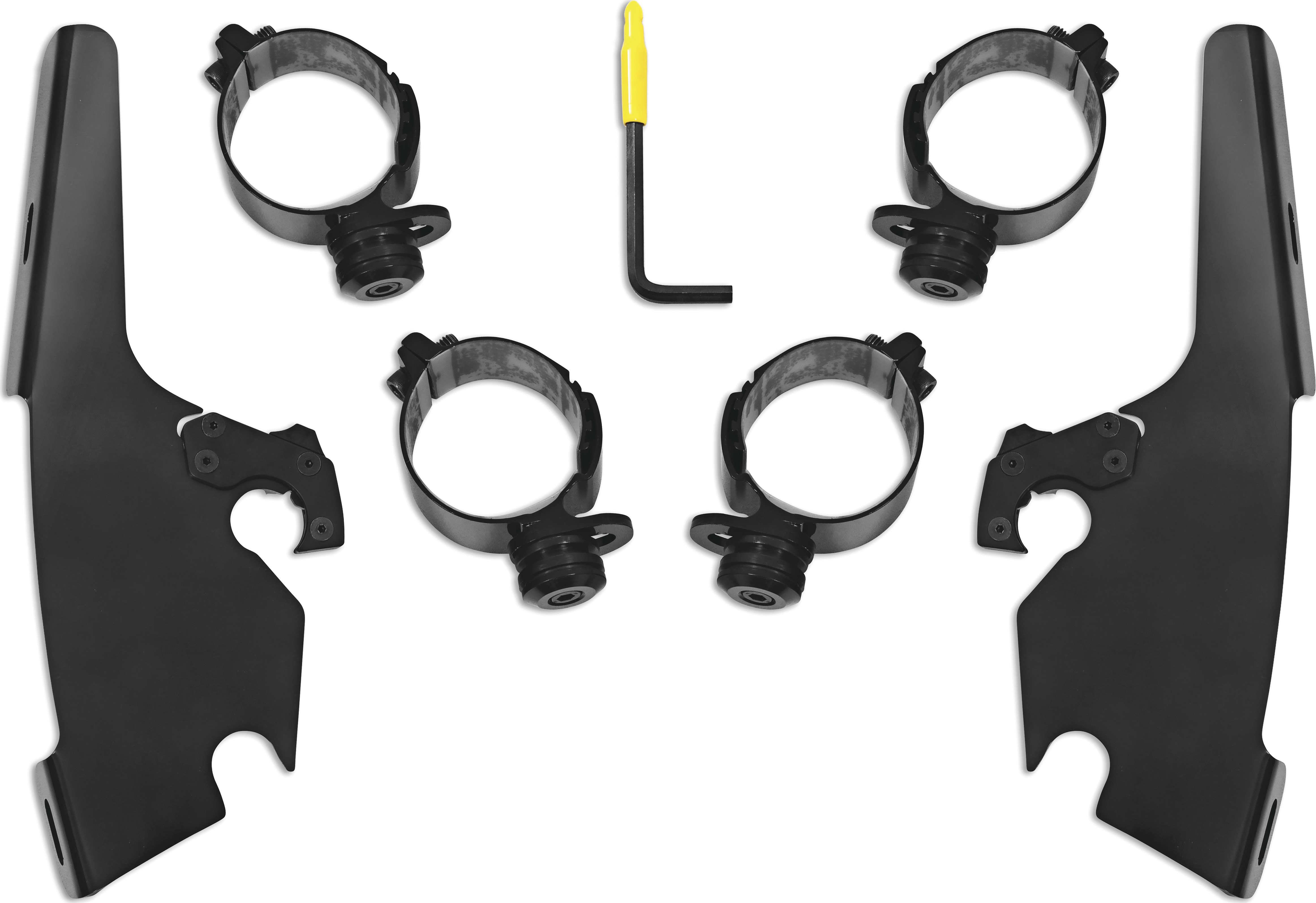Trigger-Lock Mount Kit for Batwing Fairing and Fats/Slim Windshields - Black