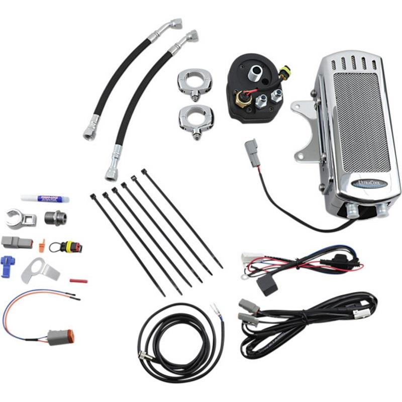 Frame Mounted Oil Cooler Kit - Chrome