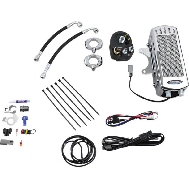 Frame Mounted Oil Cooler Kit - Chrome
