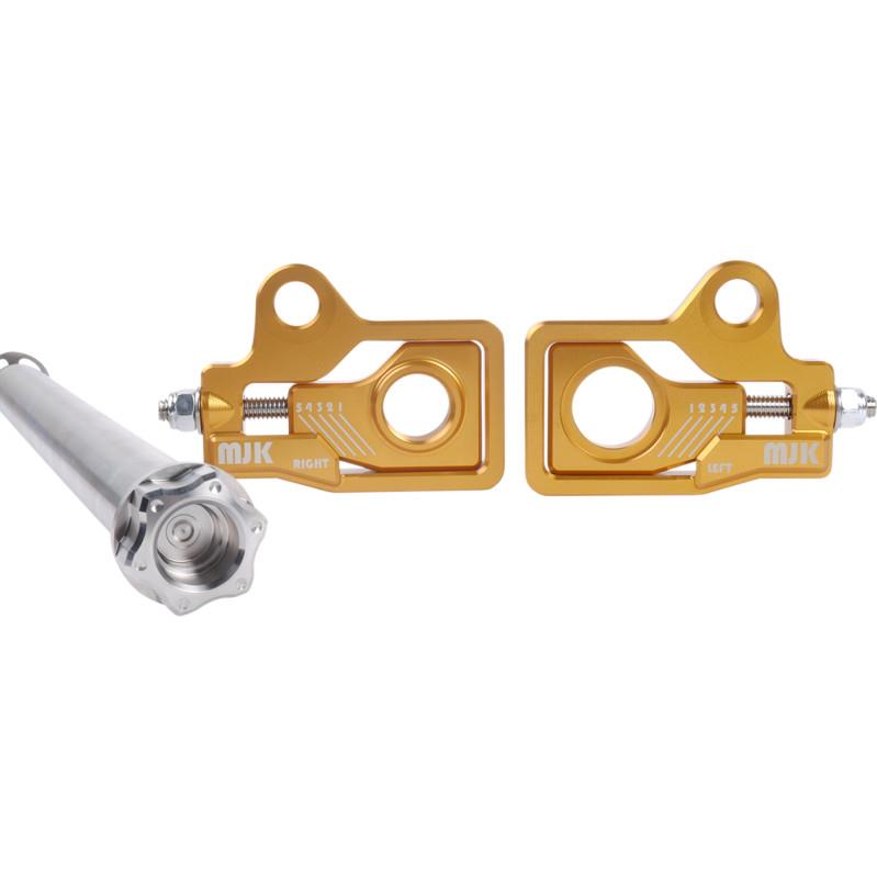 Low Profile Rear Axle Adjuster Kit - Gold Anodized