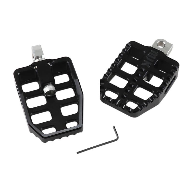 Billet Footpegs - 3in. L X 4in. W - Black Anodized