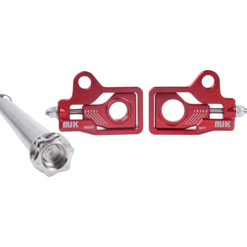 Low Profile Rear Axle Adjuster Kit - Red Anodized