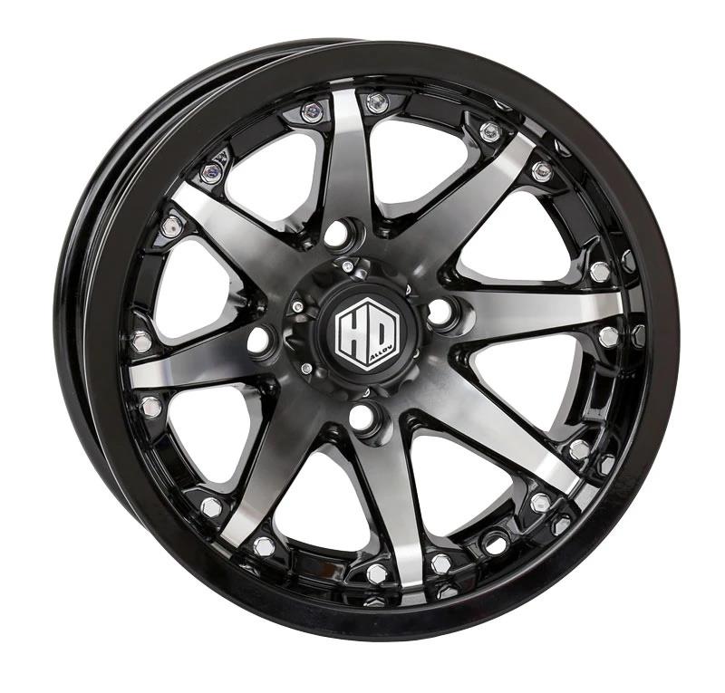 HD10 Alloy Front Wheel - 12x7 - 5+2 Offset - 4/110 - Machined with Gloss Black