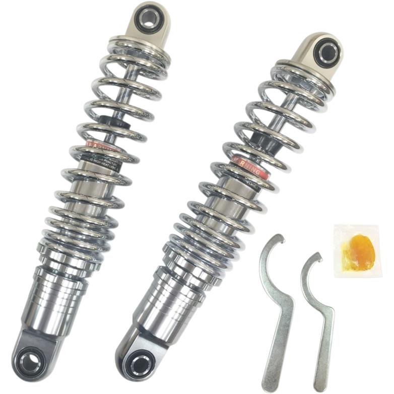 Premium Ride-Height Heavy Duty Adjustable Shocks - 13in. - Chrome