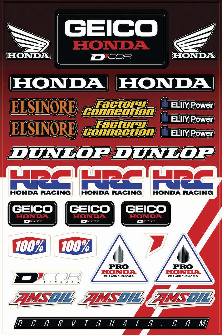 Decal Sheet - Geico Honda HRC