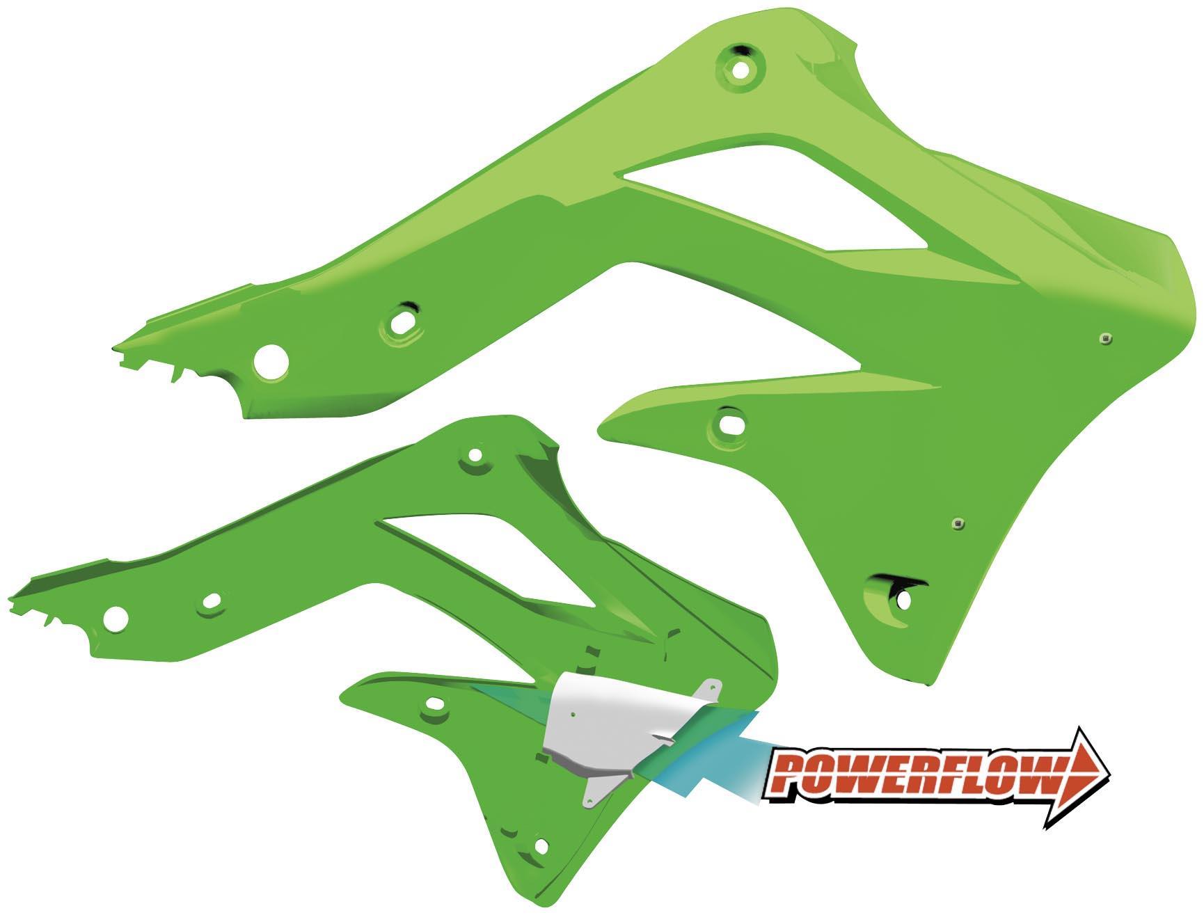 Powerflow Intake Radiator Shrouds - Green