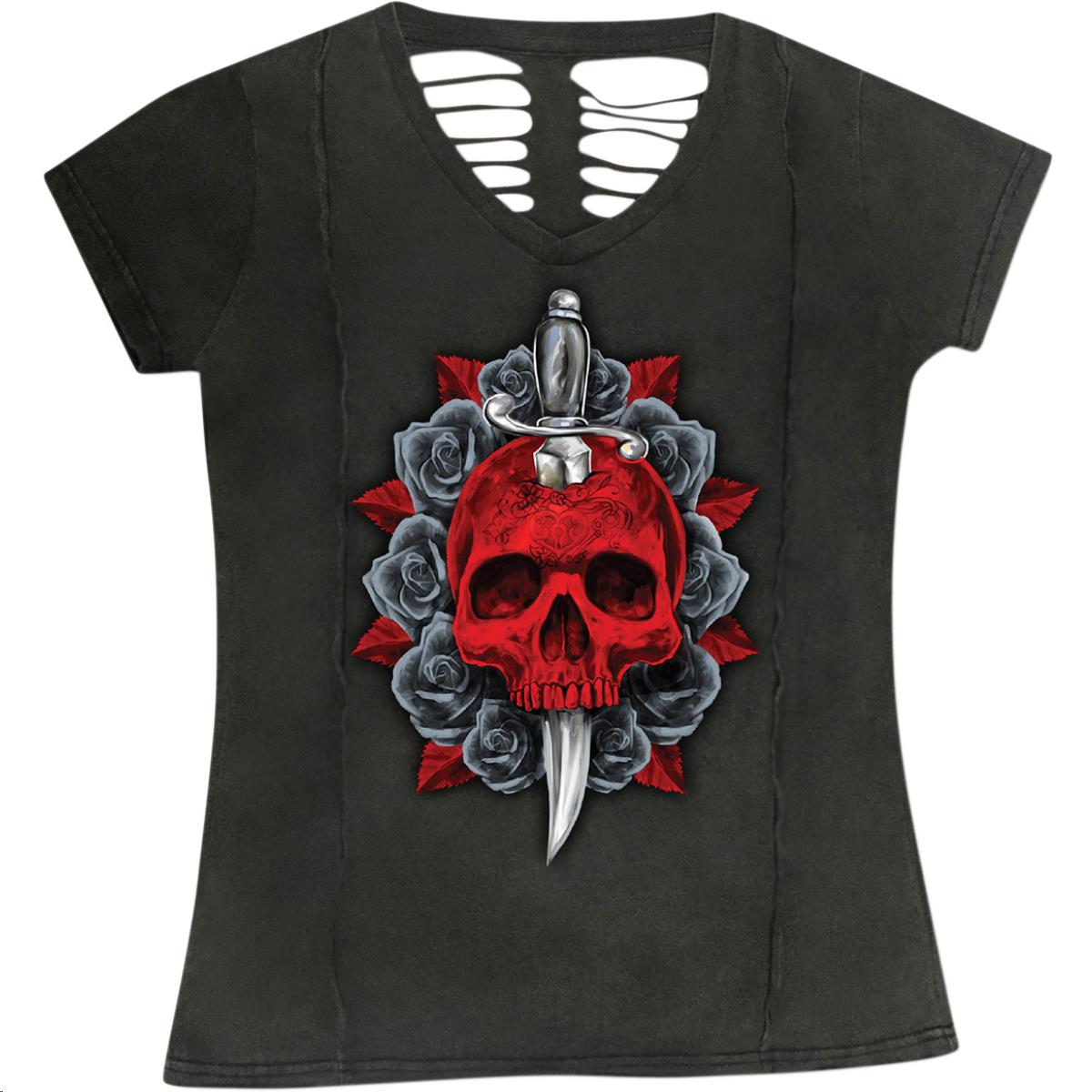 Dagger Skull Womens V-Neck Shirt