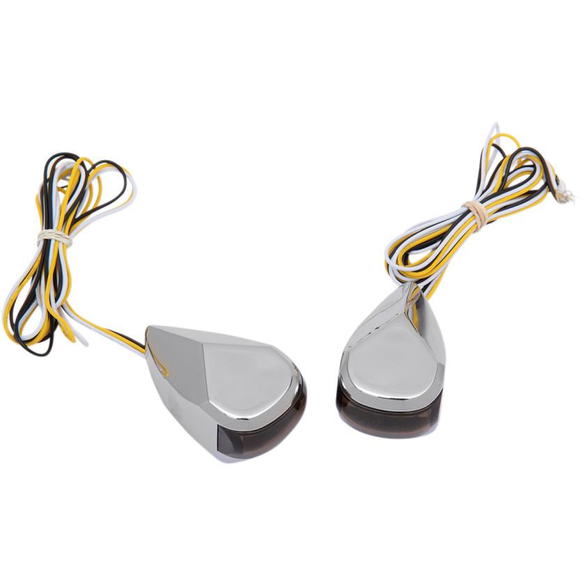 LED Driving Signal Lights - Chrome Smoke - White Lens