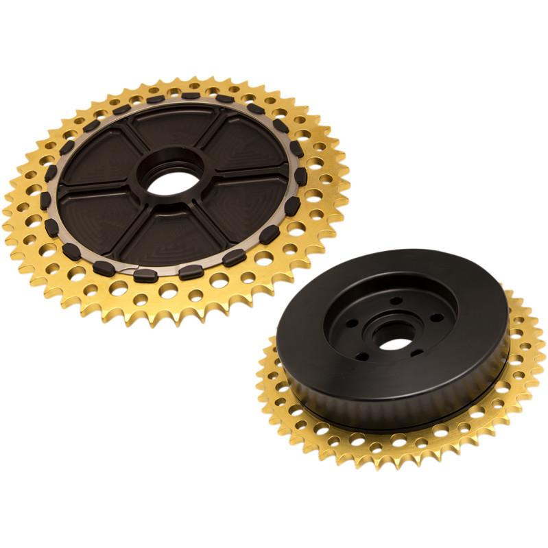 Universal Drive Chain Conversion System with Black Anodized Carrier - 53T - Gold