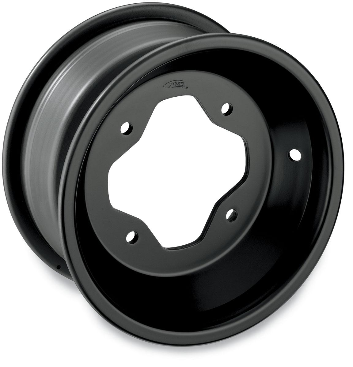 Rolled-Lip Spun Aluminum Wheel - 10x5 - 3+2 Offset - 4/156 - Black