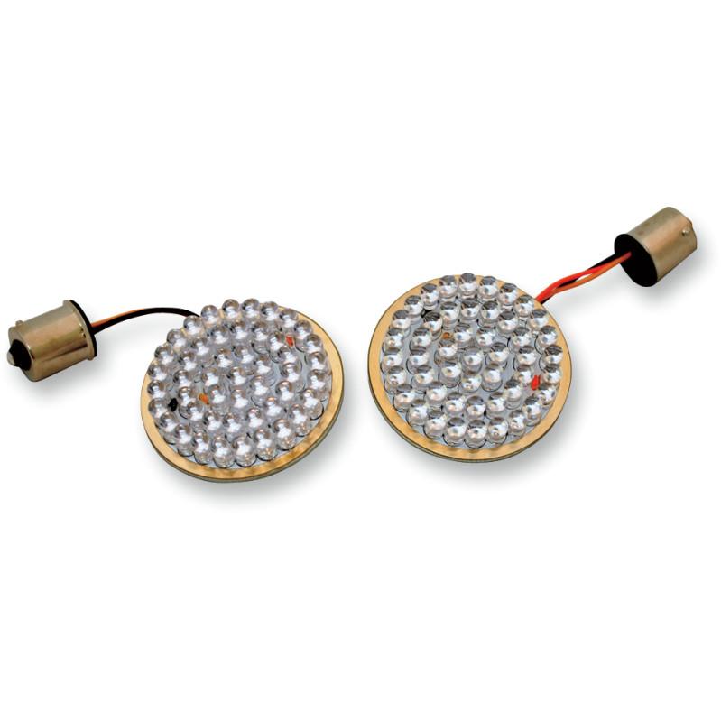 LED Inserts for Bullet Style Turn Signals with 1156 Contact Base - Amber