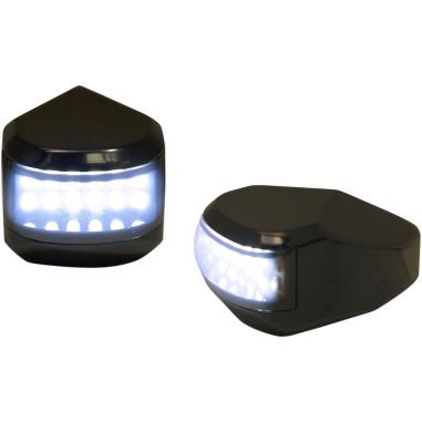 LED Driving Signal Lights - Black Smoke - White Lens