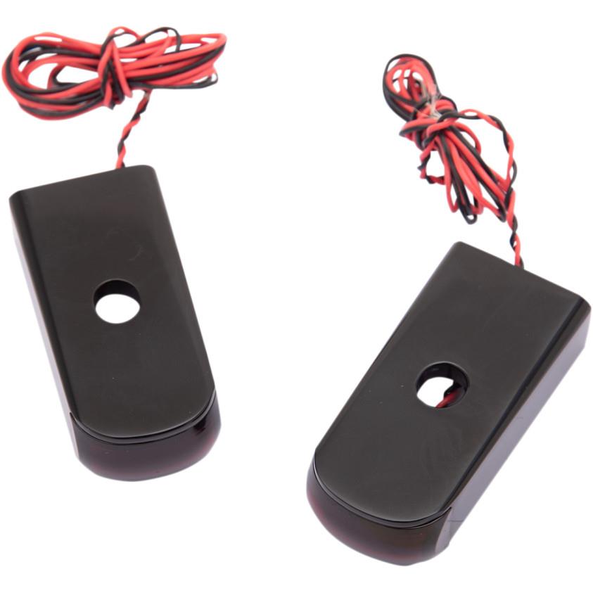 Strut Mount LED Lights - Red Lens - Anodized Black Finish