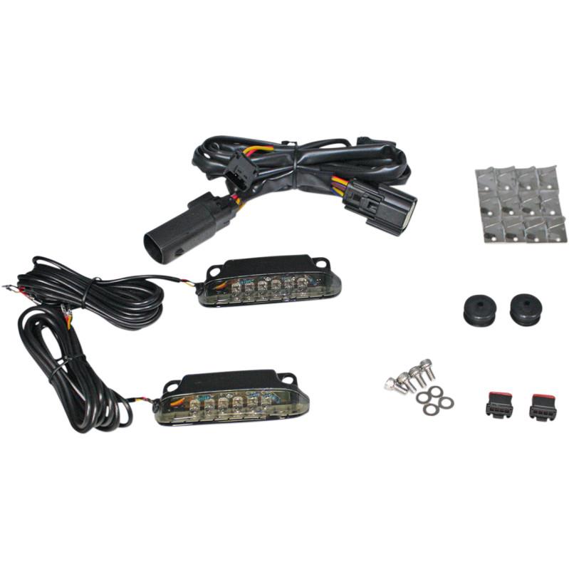 LED Saddlebag Rail Light Bars - Smoke Lens