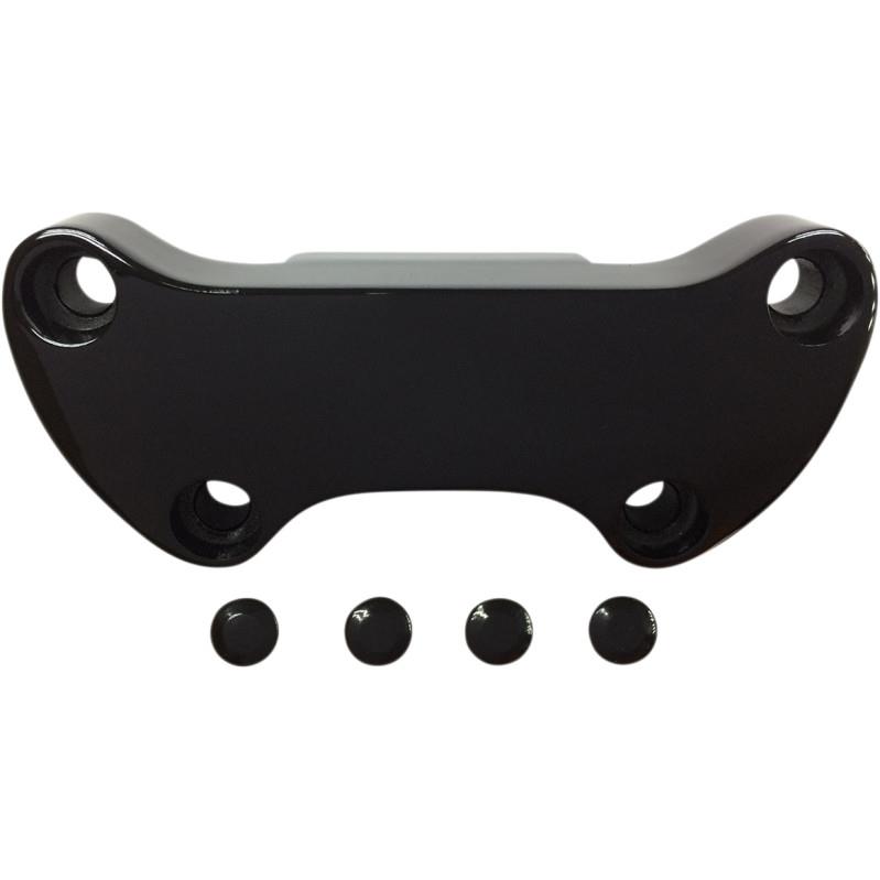 Gloss Black Handlebar Clamps with Skirt - Smooth