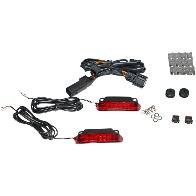 LED Saddlebag Rail Light Bars - Red Lens