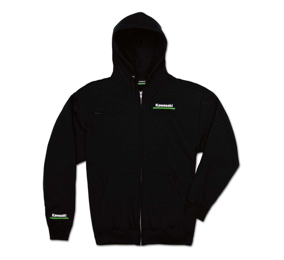 3 Green Lines Zip-Front Hooded Sweatshirt