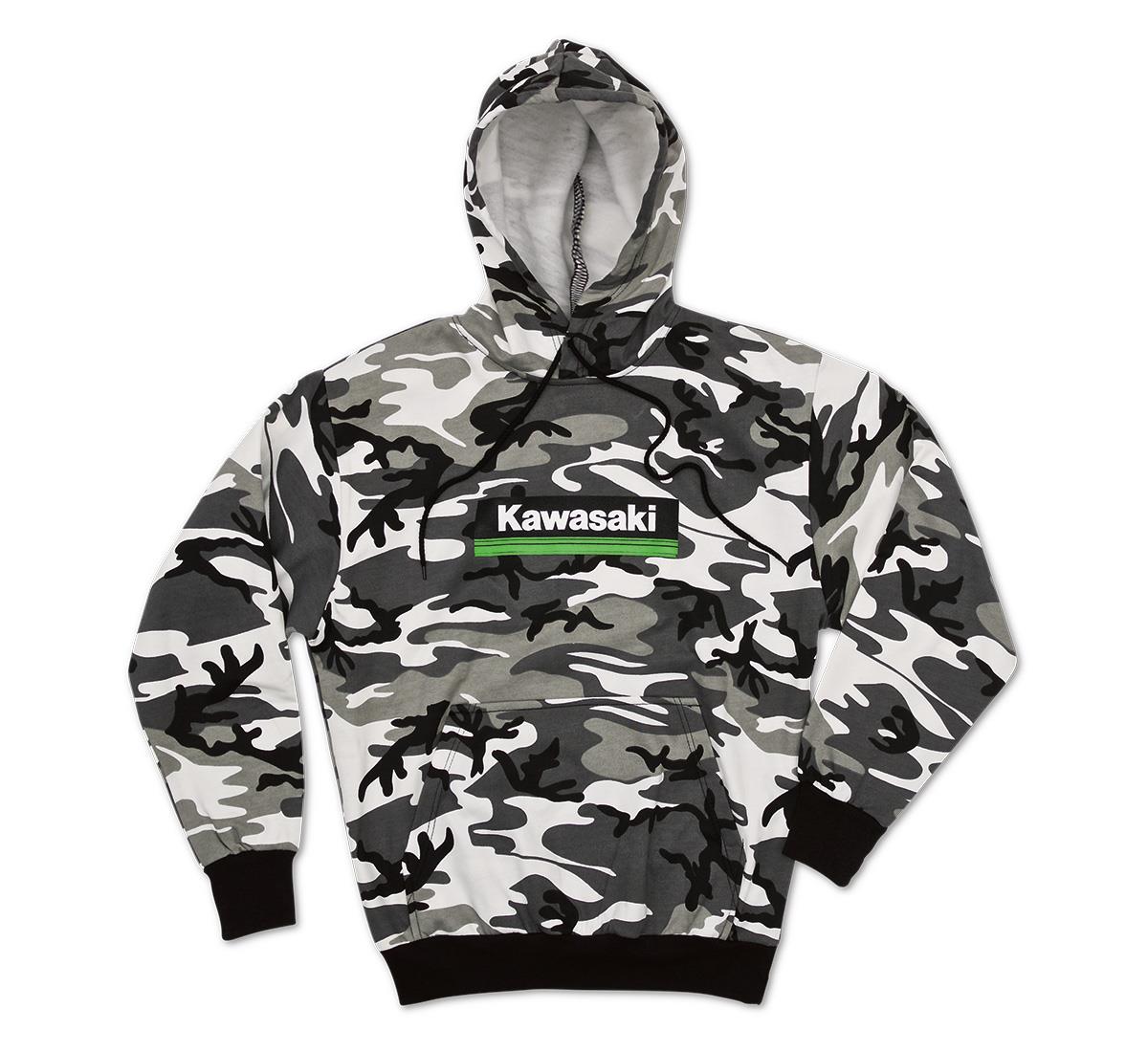 3 Green Lines Snow Camo Hooded Sweatshirt