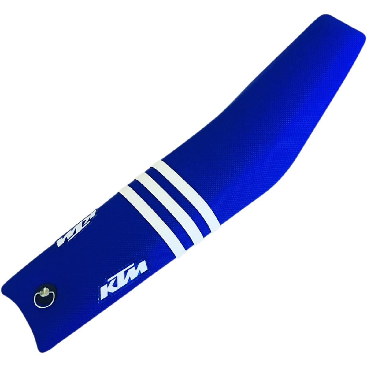 Factory-Issue Grip Seat Cover - Blue/Three White Ribs