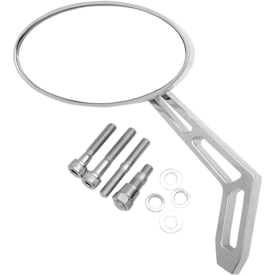 Oval Weekend Warrior Mirror with Cutout Stem - Left - Chrome