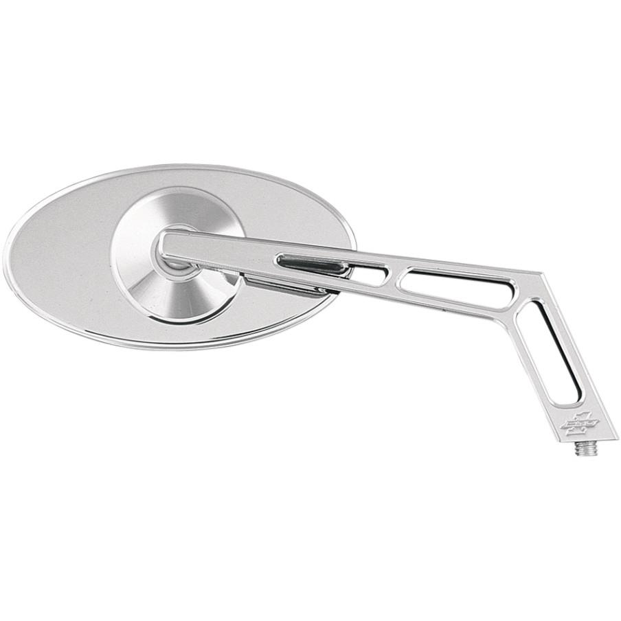 Oval Weekend Warrior Mirror with Cutout Stem - Right - Chrome
