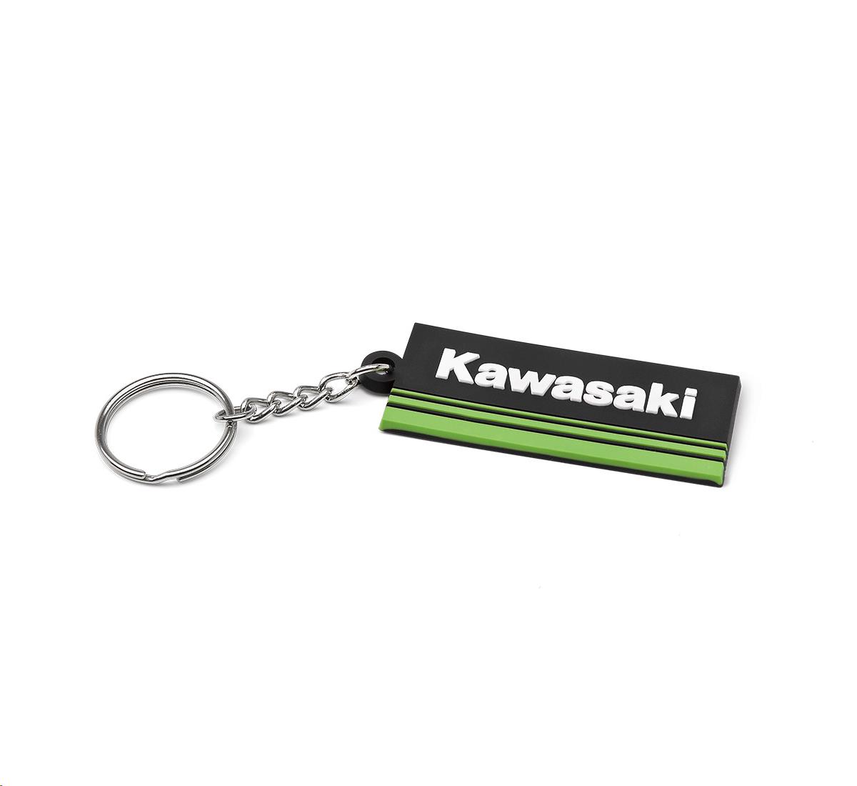 3 Green Lines Rubber Keychain
