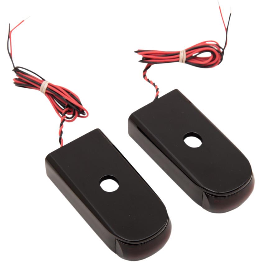 Strut Mount LED Lights - Red Lens - Anodized Black Finish