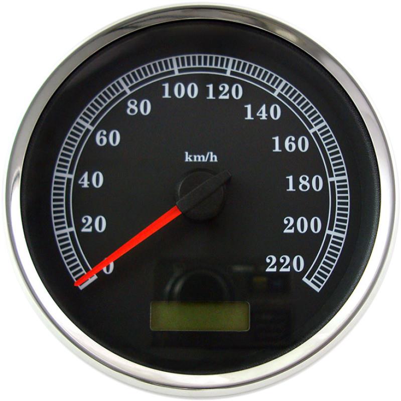 5in. Programmable Electronic Speedometer - 220 km/h - Black Face