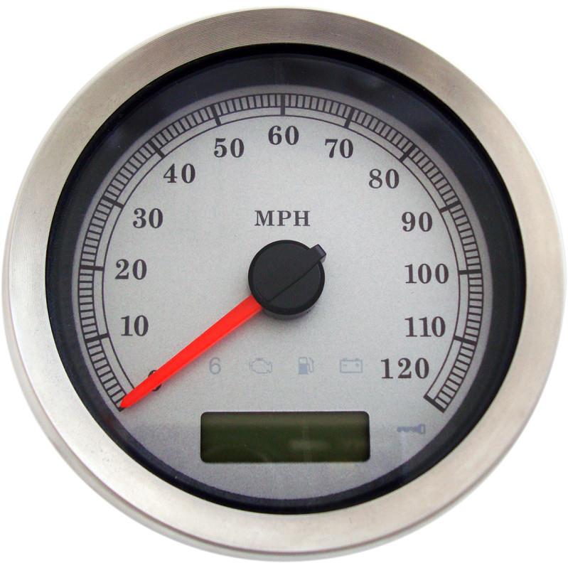 4in. Programmable Electronic Speedometer - 120 mph - White Face