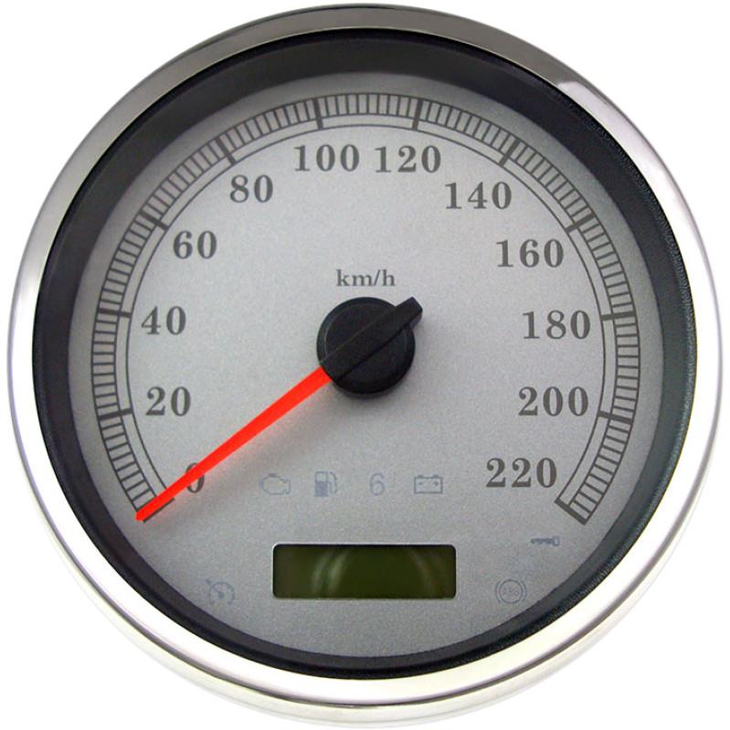 5in. Programmable Electronic Speedometer - 220 km/h - White Face